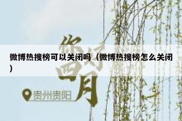 微博热搜榜可以关闭吗（微博热搜榜怎么关闭） 第1张