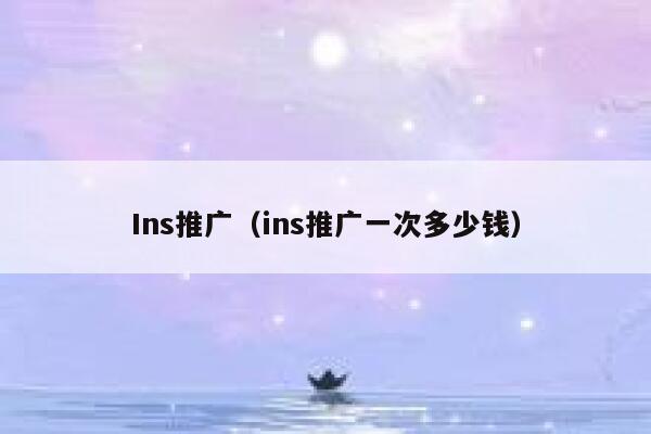 Ins推广（ins推广一次多少钱） 第1张