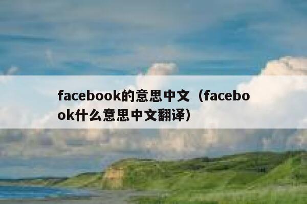 facebook的意思中文（facebook什么意思中文翻译） 第1张