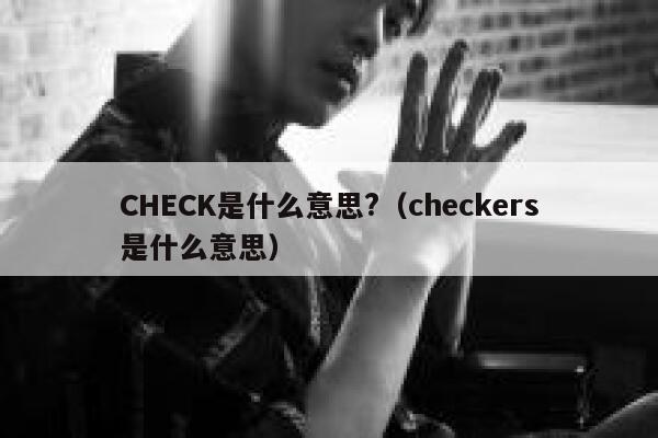 CHECK是什么意思?（checkers是什么意思） 第1张