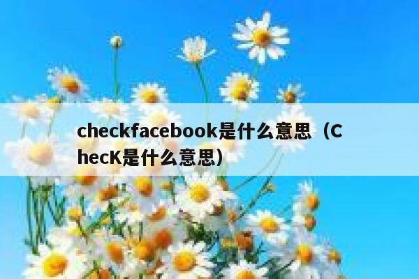 checkfacebook是什么意思（ChecK是什么意思） 第1张