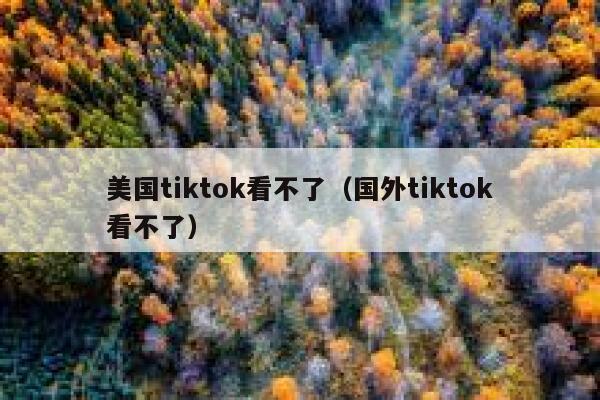 美国tiktok看不了（国外tiktok看不了） 第1张