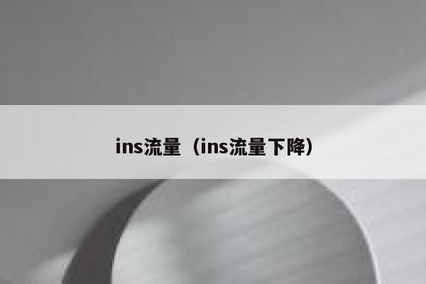 ins流量（ins流量下降） 第1张