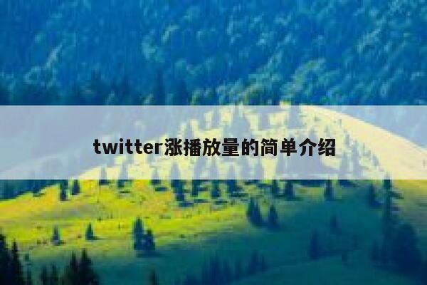 twitter涨播放量的简单介绍 第1张