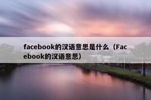 facebook的汉语意思是什么（Facebook的汉语意思） 第1张