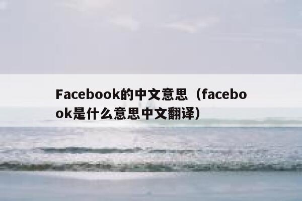 Facebook的中文意思（facebook是什么意思中文翻译） 第1张