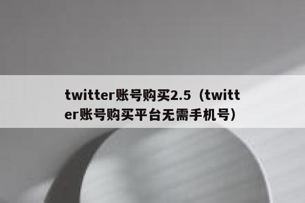 twitter账号购买2.5（twitter账号购买平台无需手机号） 第1张