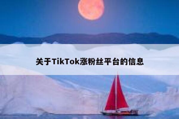 关于TikTok涨粉丝平台的信息 第1张