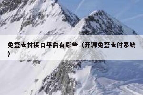 免签支付接口平台有哪些（开源免签支付系统） 第1张