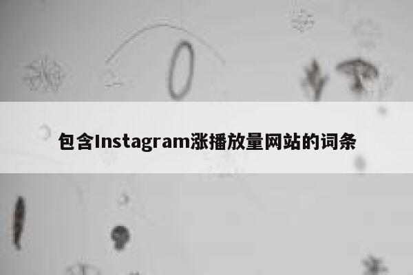 包含Instagram涨播放量网站的词条 第1张