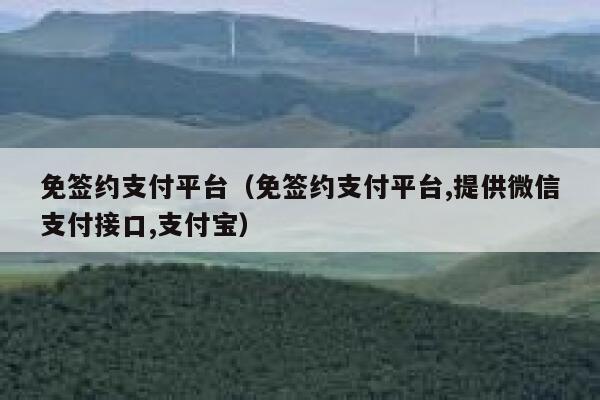 免签约支付平台（免签约支付平台,提供微信支付接口,支付宝） 第1张