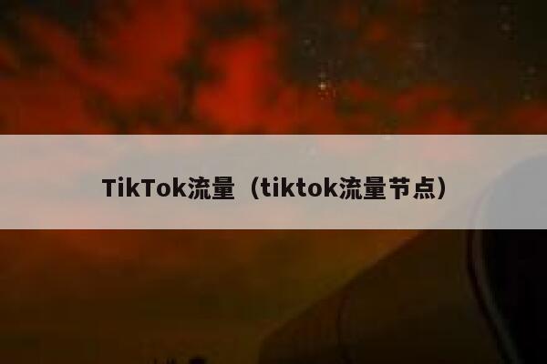 TikTok流量（tiktok流量节点） 第1张