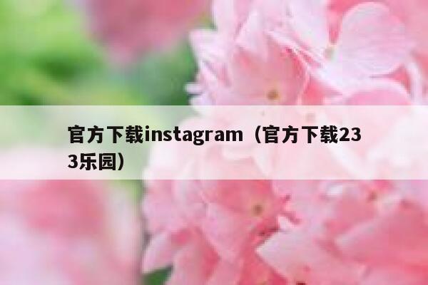 官方下载instagram（官方下载233乐园） 第1张