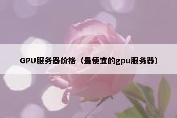 GPU服务器价格（最便宜的gpu服务器） 第1张