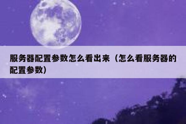 服务器配置参数怎么看出来（怎么看服务器的配置参数） 第1张