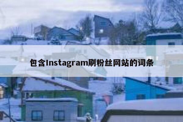 包含Instagram刷粉丝网站的词条 第1张