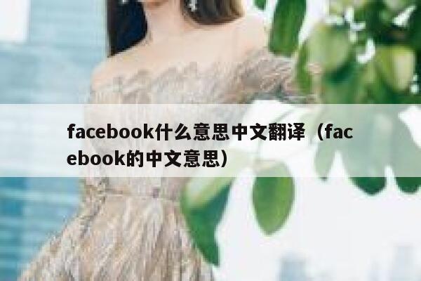 facebook什么意思中文翻译（facebook的中文意思） 第1张