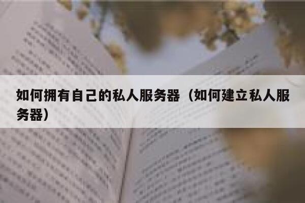 如何拥有自己的私人服务器（如何建立私人服务器） 第1张