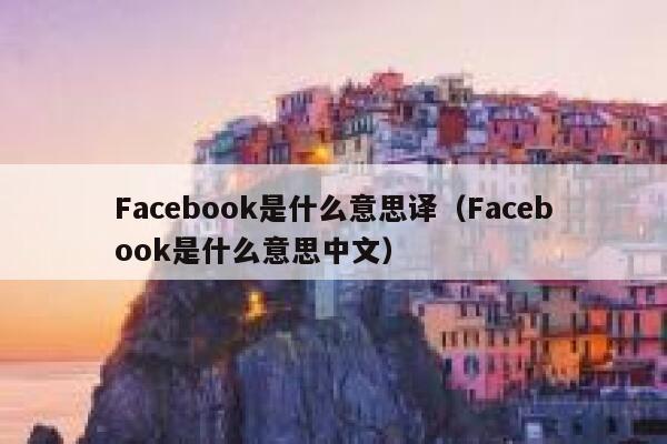 Facebook是什么意思译（Facebook是什么意思中文） 第1张