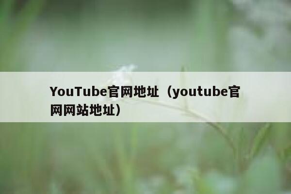 YouTube官网地址（youtube官网网站地址） 第1张