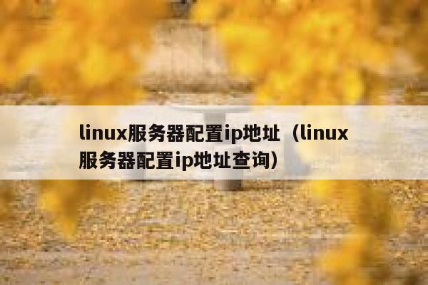 linux服务器配置ip地址（linux服务器配置ip地址查询） 第1张