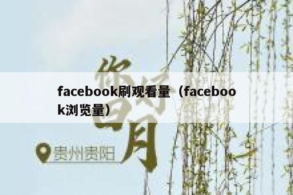 facebook刷观看量（facebook浏览量） 第1张