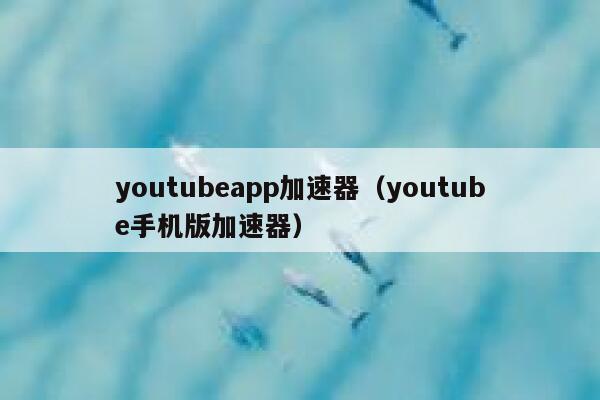 youtubeapp加速器（youtube手机版加速器） 第1张