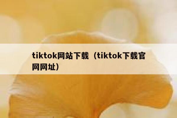 tiktok网站下载（tiktok下载官网网址） 第1张