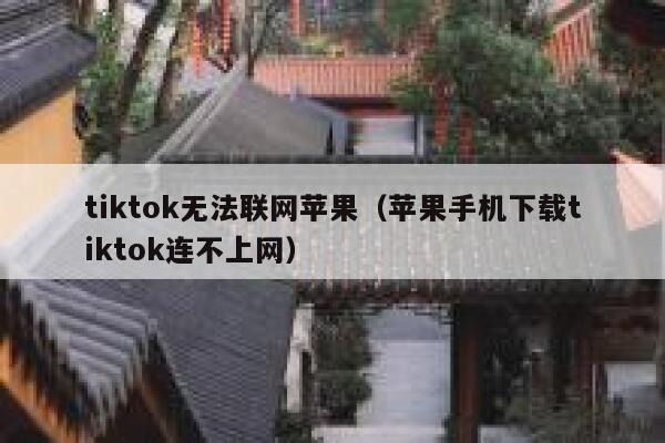 tiktok无法联网苹果（苹果手机下载tiktok连不上网） 第1张