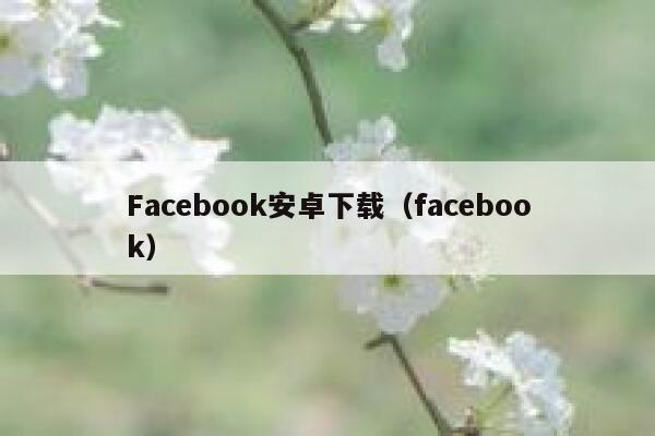 Facebook安卓下载（facebook） 第1张