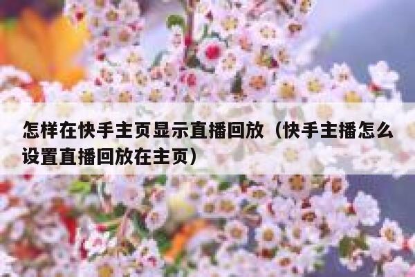 怎样在快手主页显示直播回放（快手主播怎么设置直播回放在主页） 第1张