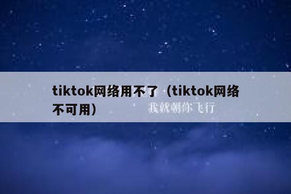 tiktok网络用不了（tiktok网络不可用） 第1张