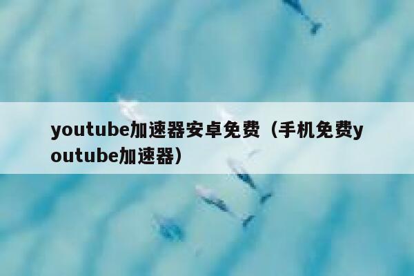 youtube加速器安卓免费（手机免费youtube加速器） 第1张