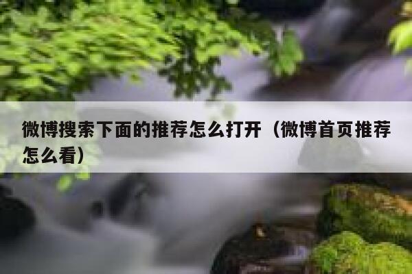 微博搜索下面的推荐怎么打开（微博首页推荐怎么看） 第1张