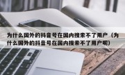 为什么国外的抖音号在国内搜索不了用户（为什么国外的抖音号在国内搜索不了用户呢）