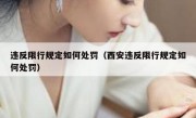 违反限行规定如何处罚（西安违反限行规定如何处罚）