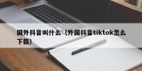 国外抖音叫什么（外国抖音tiktok怎么下载）