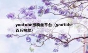 youtube涨粉丝平台（youtube百万粉丝）