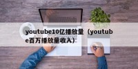 youtube10亿播放量（youtube百万播放量收入）