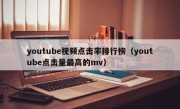 youtube视频点击率排行榜（youtube点击量最高的mv）