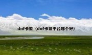 dnf卡盟（dnf卡盟平台哪个好）