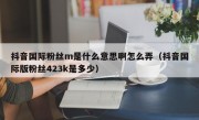 抖音国际粉丝m是什么意思啊怎么弄（抖音国际版粉丝423k是多少）