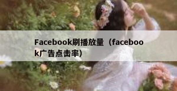 Facebook刷播放量（facebook广告点击率）