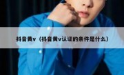 抖音黄v（抖音黄v认证的条件是什么）