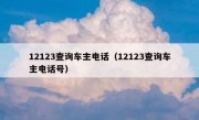 12123查询车主电话（12123查询车主电话号）