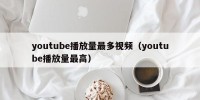 youtube播放量最多视频（youtube播放量最高）