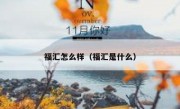 福汇怎么样（福汇是什么）