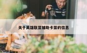 关于英雄联盟辅助卡盟的信息