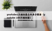 youtube1万播放量总共多少美金（youtube 100万播放量）