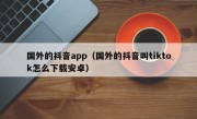 国外的抖音app（国外的抖音叫tiktok怎么下载安卓）